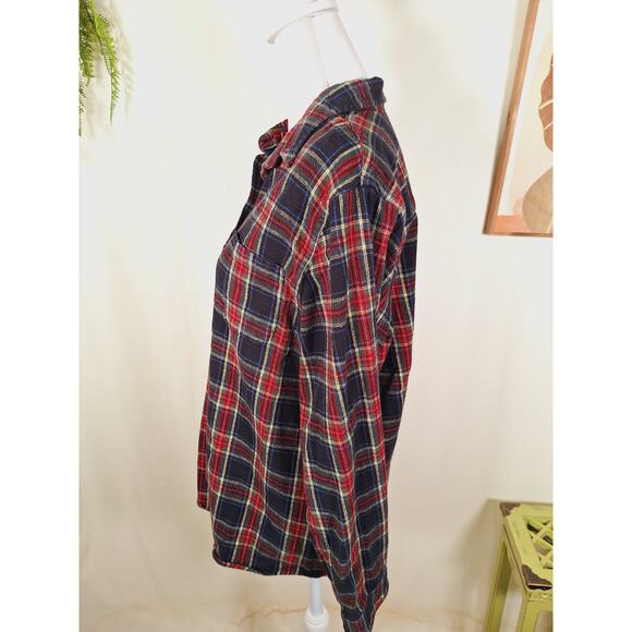 L.L. Bean Women's Flannel Button-Up Long-Sleeved Multi-Color Shirt - Picture 5 of 6
